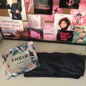 Grey/blue bandeau bikini top from SHEIN